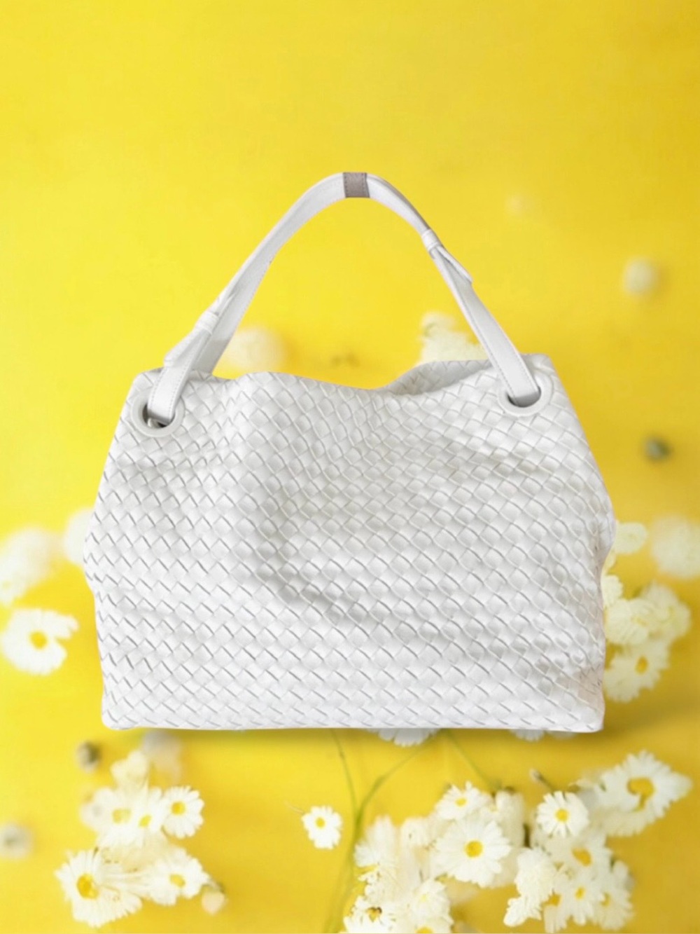 💗BOTTEGA VENETA White Garda Tote SIGNATURE INTRECCIATO Nappa Leather Top Handles